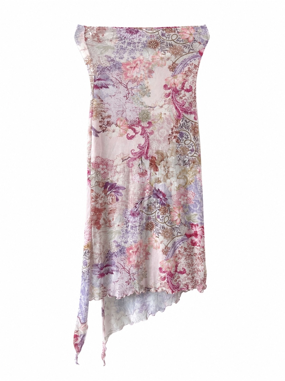 See You Monday Pastel Floral Asymmetrical Maxi Skirt